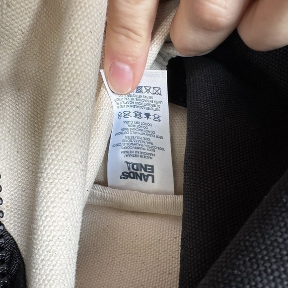 Lands End Plaid Coated Canvas Large Weekender Bag NEW - Picture 8 of 10